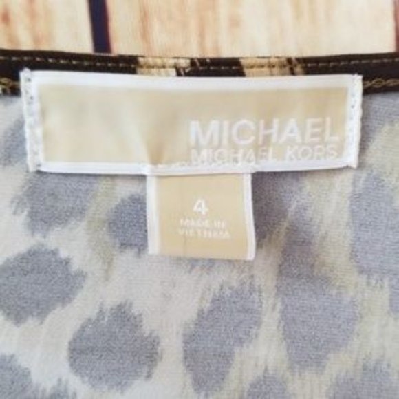 Michael Kors by MK animal print side zipper gathered dr - Picture 5 of 5